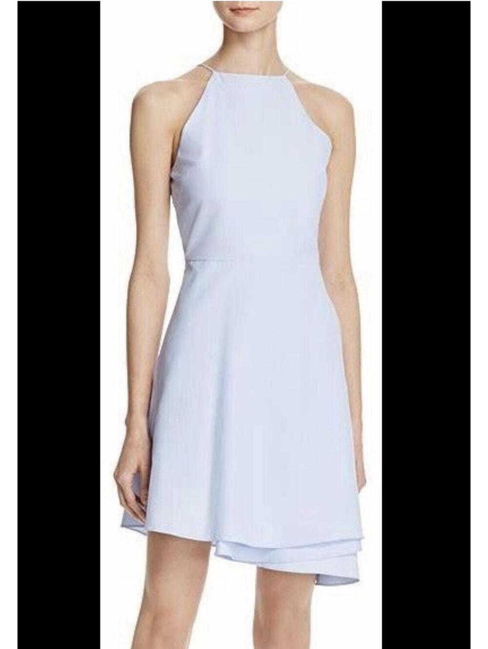 J.O.A. NWT Folded Skirt Fit-and-Flare Dress In Blue-Size Medium